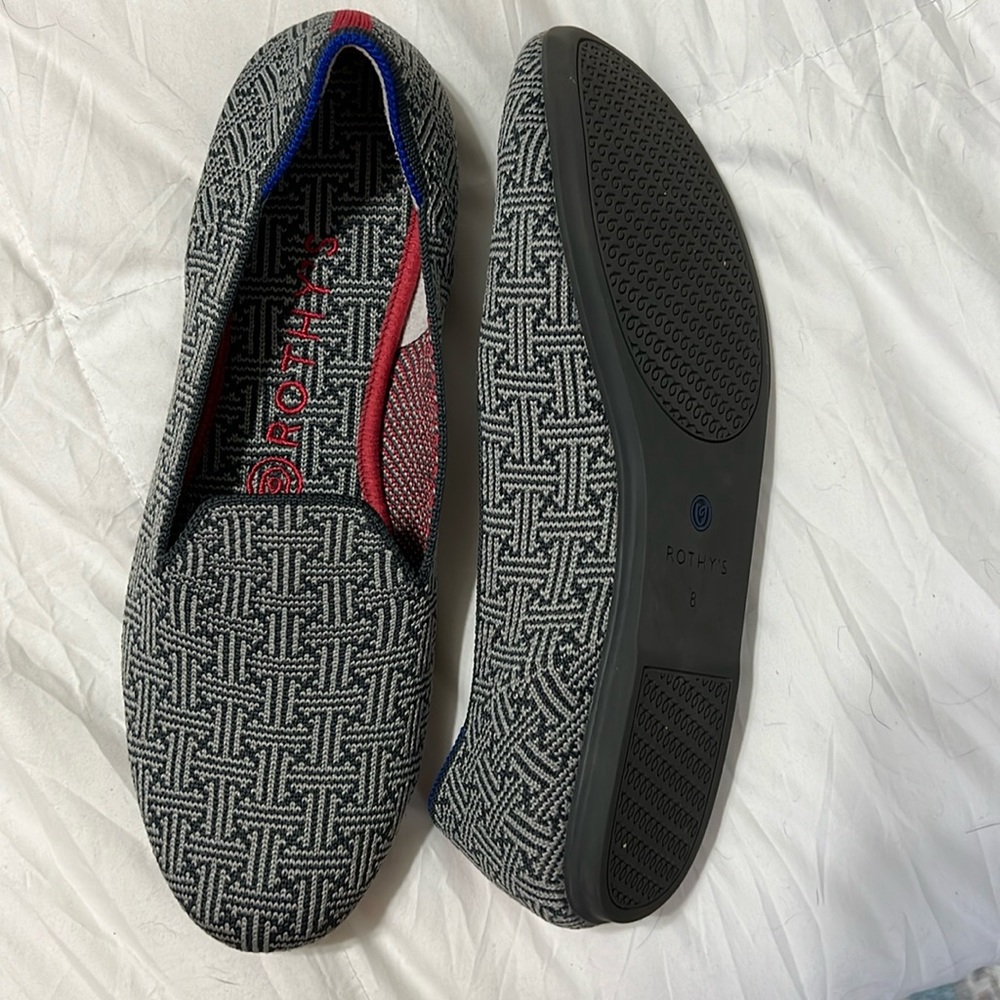 Rothy's Black & White Woven Flats